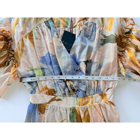 NWT TWINSET Actitude Hamal Cotton Muslin Wrap Style Watercolor Dress XS - Picture 14 of 16